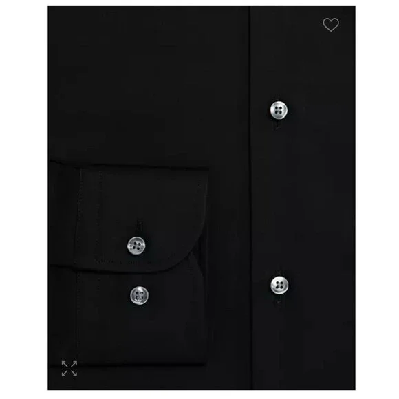 Hugo Boss Men Hank Slim Fit Easy Iron Black Button Down Dress Shirt 41/16 NWOT - Picture 2 of 3